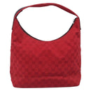 GUCCI GG Canvas Shoulder Bag Red Silver 001 3380 1705 Auth 207807A-3