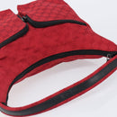 GUCCI GG Canvas Shoulder Bag Red Silver 001 3380 1705 Auth 207807A-6