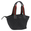 GUCCI GG Canvas Web Sherry Line Hand Bag Nylon Black 131228 Auth 207809A-1
