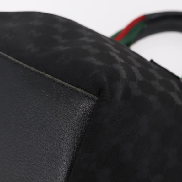 GUCCI GG Canvas Web Sherry Line Hand Bag Nylon Black 131228 Auth 207809A