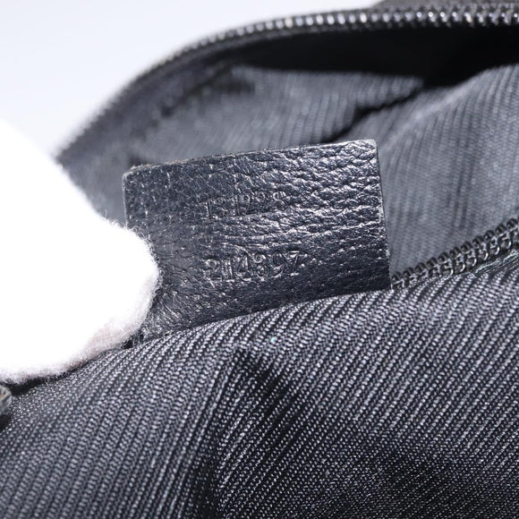 GUCCI GG Canvas Web Sherry Line Hand Bag Nylon Black 131228 Auth 207809A