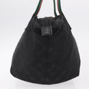GUCCI GG Canvas Web Sherry Line Hand Bag Nylon Black 131228 Auth 207809A-4