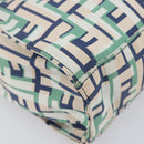 FENDI Zucca Canvas Hand Bag Nylon Green Silver Auth 207810A-11