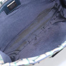 FENDI Zucca Canvas Hand Bag Nylon Green Silver Auth 207810A-19