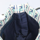 FENDI Zucca Canvas Hand Bag Nylon Green Silver Auth 207810A-20