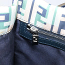 FENDI Zucca Canvas Hand Bag Nylon Green Silver Auth 207810A-22