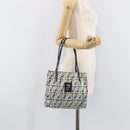 FENDI Zucca Canvas Hand Bag Nylon Green Silver Auth 207810A-26