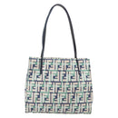 FENDI Zucca Canvas Hand Bag Nylon Green Silver Auth 207810A-3