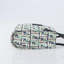 FENDI Zucca Canvas Hand Bag Nylon Green Silver Auth 207810A-4