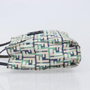 FENDI Zucca Canvas Hand Bag Nylon Green Silver Auth 207810A-5