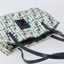 FENDI Zucca Canvas Hand Bag Nylon Green Silver Auth 207810A-6