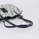 FENDI Zucca Canvas Hand Bag Nylon Green Silver Auth 207810A-7