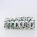 FENDI Zucca Canvas Hand Bag Nylon Green Silver Auth 207810A-9