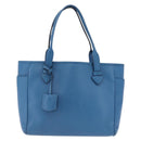 LOEWE Tote Bag Leather Gold Blue Auth 207812A-13