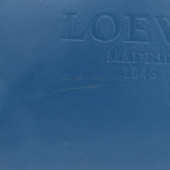 LOEWE Tote Bag Leather Gold Blue Auth 207812A