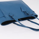 LOEWE Tote Bag Leather Gold Blue Auth 207812A-14