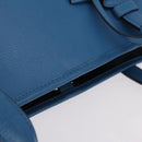 LOEWE Tote Bag Leather Gold Blue Auth 207812A-8