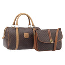 CELINE Macadam Canvas Shoulder Bag PVC Leather 2 Set Brown Auth 207813-1