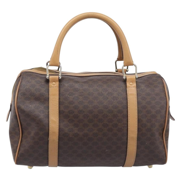 CELINE Macadam Canvas Shoulder Bag PVC Leather 2 Set Brown Auth 207813