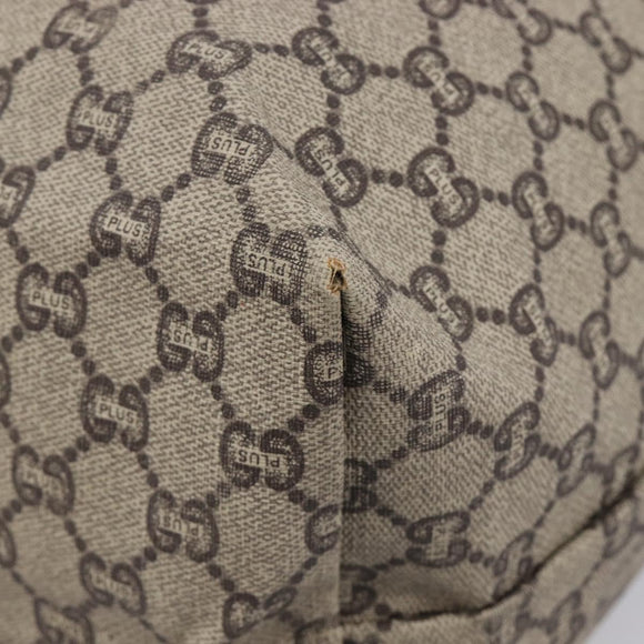 GUCCI GG Plus Supreme Web Sherry Line Tote Bag PVC Beige Gold Auth 207815