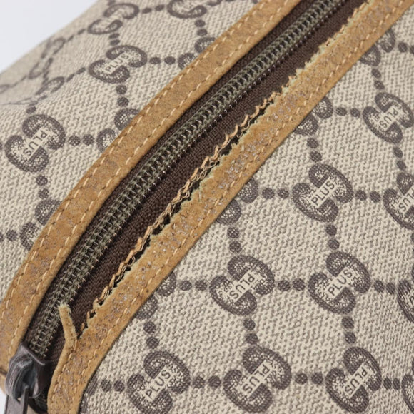 GUCCI GG Plus Supreme Web Sherry Line Tote Bag PVC Beige Gold Auth 207815
