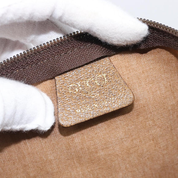 GUCCI GG Plus Supreme Web Sherry Line Tote Bag PVC Beige Gold Auth 207815