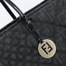 FENDI Zucca Canvas Tote Bag Black Gold Auth 207816-15