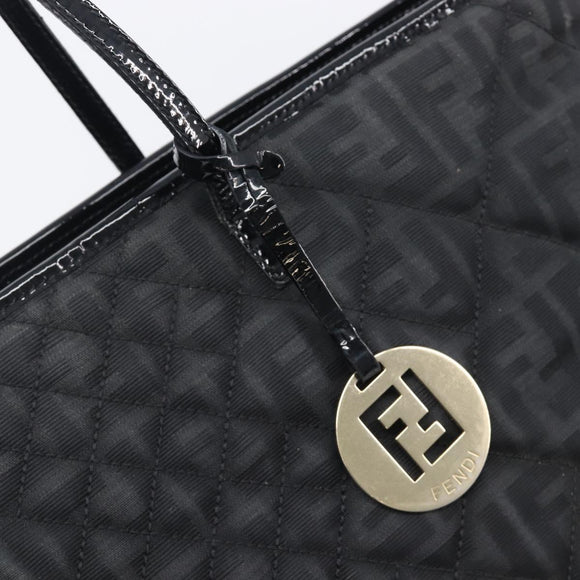 FENDI Zucca Canvas Tote Bag Black Gold Auth 207816