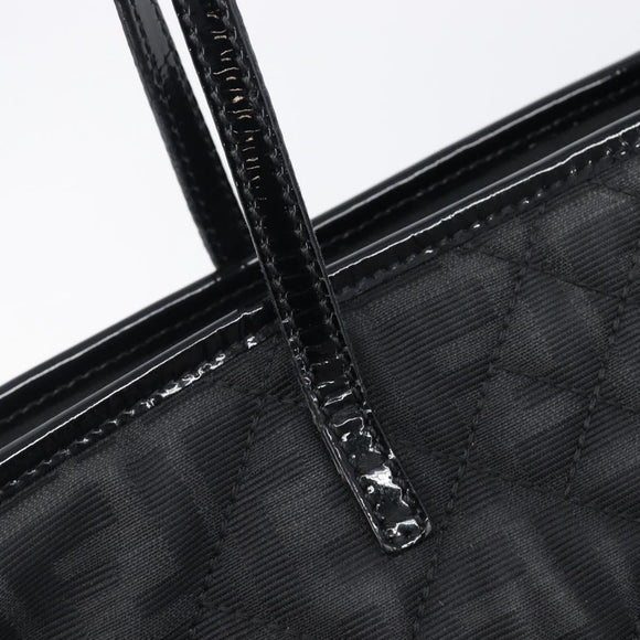 FENDI Zucca Canvas Tote Bag Black Gold Auth 207816