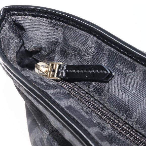 FENDI Zucca Canvas Tote Bag Black Gold Auth 207816