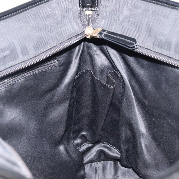 FENDI Zucca Canvas Tote Bag Black Gold Auth 207816