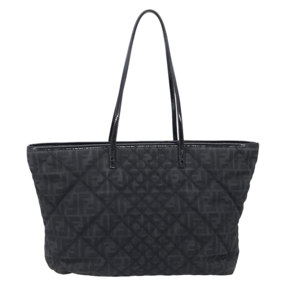 FENDI Zucca Canvas Tote Bag Black Gold Auth 207816