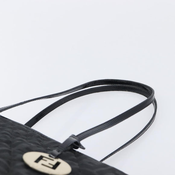 FENDI Zucca Canvas Tote Bag Black Gold Auth 207816