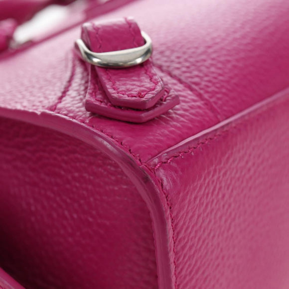 Balenciaga Neo Classic City Mini Hand Bag Leather 2way Pink 638524 Auth 207817M