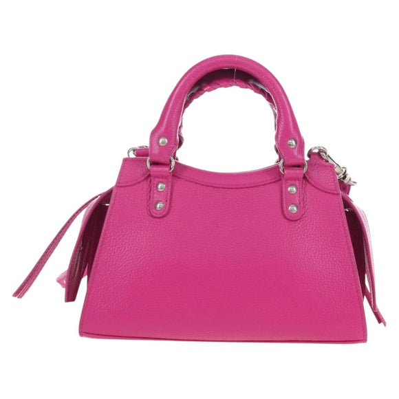 Balenciaga Neo Classic City Mini Hand Bag Leather 2way Pink 638524 Auth 207817M