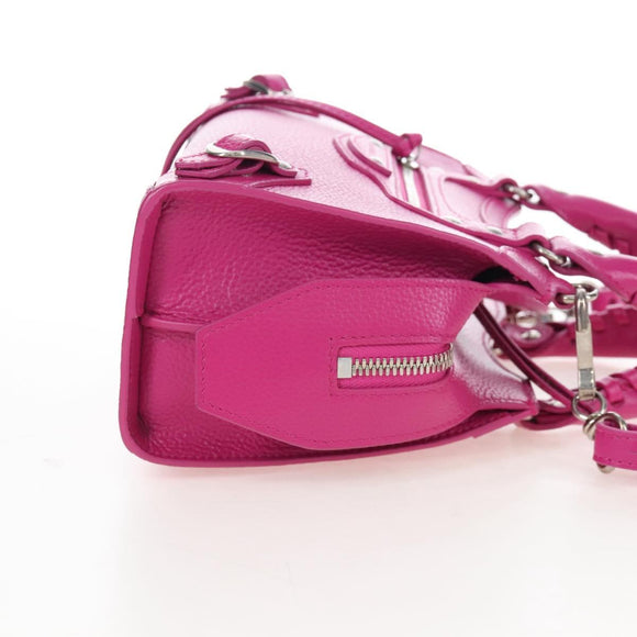 Balenciaga Neo Classic City Mini Hand Bag Leather 2way Pink 638524 Auth 207817M