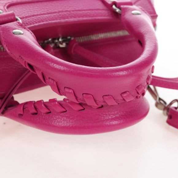 Balenciaga Neo Classic City Mini Hand Bag Leather 2way Pink 638524 Auth 207817M