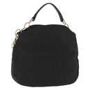 Christian Dior Canage Shoulder Bag Canvas Black Gold Auth 207818A-1