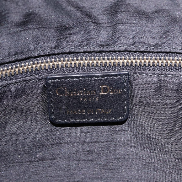 Christian Dior Canage Shoulder Bag Canvas Black Gold Auth 207818A