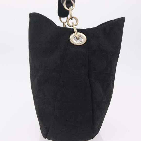 Christian Dior Canage Shoulder Bag Canvas Black Gold Auth 207818A