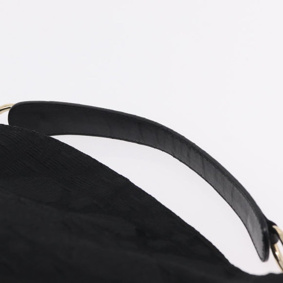 Christian Dior Canage Shoulder Bag Canvas Black Gold Auth 207818A