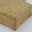 PRADA Chain Shoulder Bag Nylon Beige Gold Auth 207819A-10