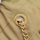 PRADA Chain Shoulder Bag Nylon Beige Gold Auth 207819A-15