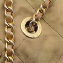 PRADA Chain Shoulder Bag Nylon Beige Gold Auth 207819A-16