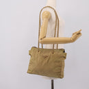 PRADA Chain Shoulder Bag Nylon Beige Gold Auth 207819A-25