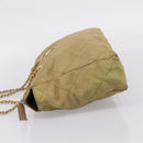 PRADA Chain Shoulder Bag Nylon Beige Gold Auth 207819A-4