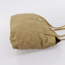 PRADA Chain Shoulder Bag Nylon Beige Gold Auth 207819A-5