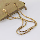 PRADA Chain Shoulder Bag Nylon Beige Gold Auth 207819A-7