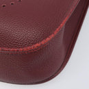 HERMES Evelyn 1MM Shoulder Bag Taurillon Leather Bordeaux Silver Auth 207820V-10