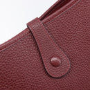 HERMES Evelyn 1MM Shoulder Bag Taurillon Leather Bordeaux Silver Auth 207820V-14